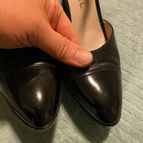 COPY - 90’s vintage 1995 Chanel pointed cap toe black pump 39✨ DUST BAG - Picture 12 of 12